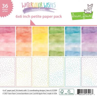 Lawn Fawn Watercolor Wishes Rainbow Designpapier  - Petite Paper Pack